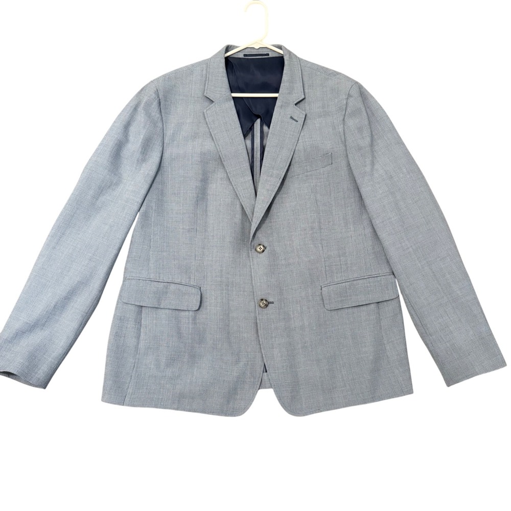 UNTUCKit Men's Gray 3D Wool Blazer,‎ Size 46R, Half Canvas Sport Coat